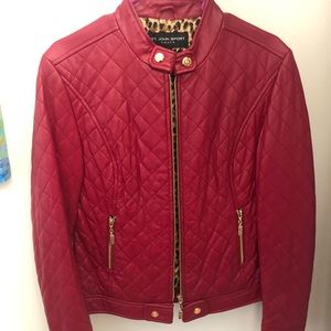 Red leather jacket